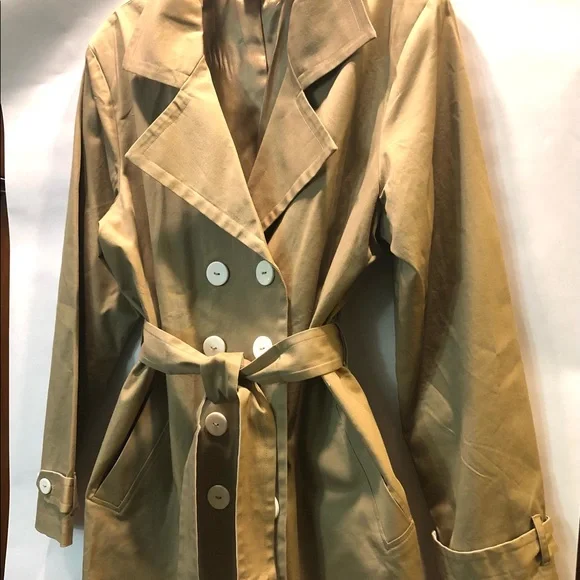 COPY - VINTAGE Linea by Louis Dell'Olio Trench Coat Women's L Tan Beige Brown - Picture 8 of 15